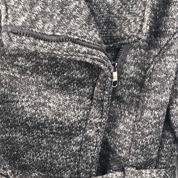 Steve Madden Asymmetrical Zip Fleece Coat Gray Lg - Picture 3 of 8